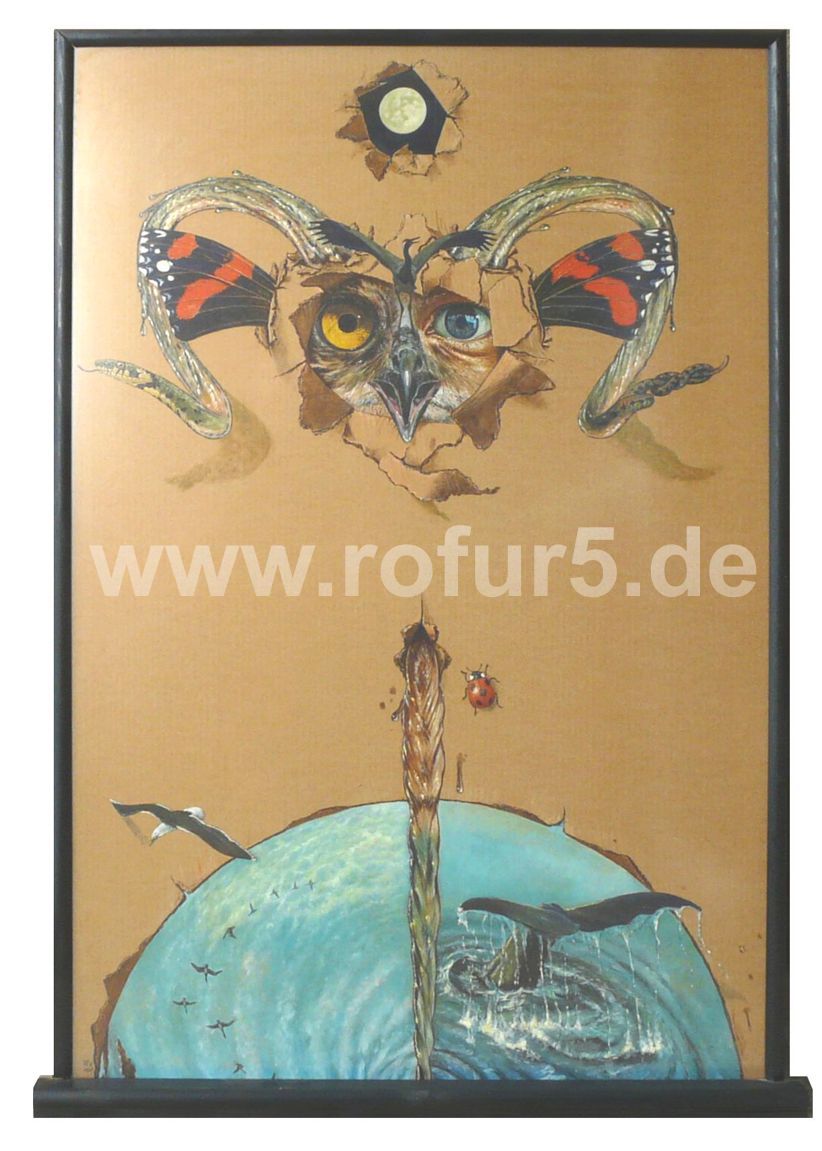 Rolf. Fuhrmann: Tempera-Malerei auf brauner Kartonpappe 80cm-x-120cm, 1997