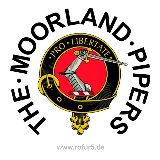 THE MOORLAND PIPERS. Das Emblem der Band (Entwurf u. Gestaltung  R. Fuhrmann)