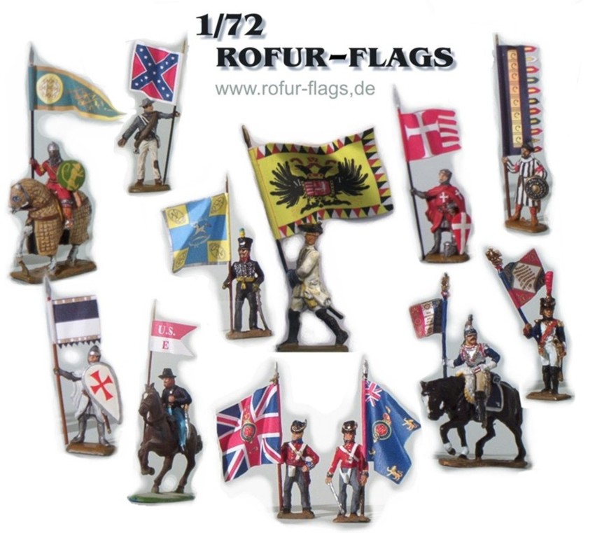 ROFUR-FLAGS Fahnen für Modellfiguren im Maßstab 1:72 von Rolf Fuhrmann