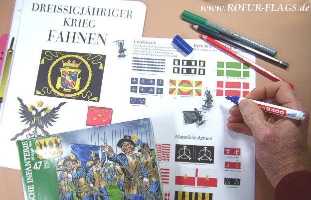 Rolf Fuhrmann 1/72 ROFUR-FLAGS: Serie Dreissigjähriger Krieg.